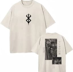 Washed Anime Berserk Guts Classic T-Shirts Manga Gatsu Griffith Zodd Trend T-shirt Men Women Oversized Cotton Casual Tee Shirt