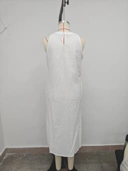 Spring 2026 Women’s Clothing: Neck-Tie Vacation Dress with Pure Color Lace Accents, Sleeveless.