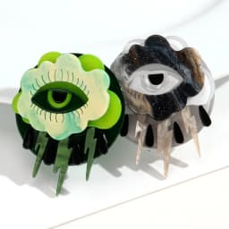 Creative Acrylic Eyes Lighting Geometric Brooch Pins Unique Cartoon Splicing Badge Brooches Women Jewelry Gifts