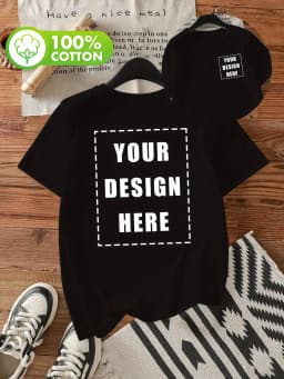 Double Sided Custom Logo T-Shirt Summer Y2K Loose Cotton Short Sleeves Crewneck Casual T Shirts Team Company Women's Tops