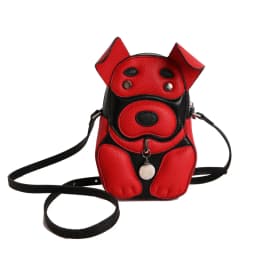 Cute 3D Dog Crossbody Bag Women Cartoon Animal Shaped Shoulder Bag Mini PU Leather Purse for Girls Daily Casual Use