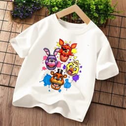 New Five Nights At Freddys Kids T-shirts FNAF Cartoon Graphic T-shirt Children Casual Sports Tops Short Sleeves Kids Clothing
