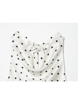 TFMLN Women's Polka Dot Print Halter Neck Top Sexy Off Shoulder Chic Dot Patterned Holiday Style Vest Summer Fashion Outfit