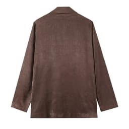 2026 Summer New Women's Set Reddish-Brown Long-Draped Simple Loose Jacket and Pants Set Unique and Fashionable
