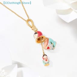 1Pcs Adorable Russian Pendant Keychain Matryoshka Dolls Necklace Sweater Chain Fashion Jewelry Gift For Women【AliS8】