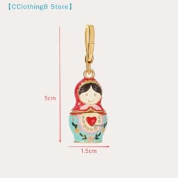 1Pcs Adorable Russian Pendant Keychain Matryoshka Dolls Necklace Sweater Chain Fashion Jewelry Gift For Women【AliS8】