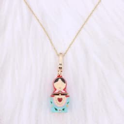1Pcs Adorable Russian Pendant Keychain Matryoshka Dolls Necklace Sweater Chain Fashion Jewelry Gift For Women【AliS8】
