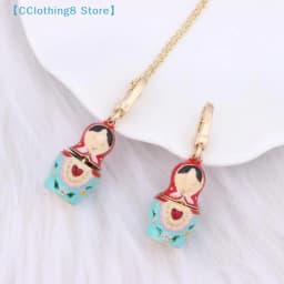 1Pcs Adorable Russian Pendant Keychain Matryoshka Dolls Necklace Sweater Chain Fashion Jewelry Gift For Women【AliS8】