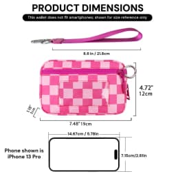 DOYOGI Wristlet Wallets for Women Nylon Quilted Wallet with 3 Zippers, Travel Credit Card Holder Cell Phone Organizer, Coin Purs