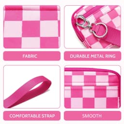 DOYOGI Wristlet Wallets for Women Nylon Quilted Wallet with 3 Zippers, Travel Credit Card Holder Cell Phone Organizer, Coin Purs