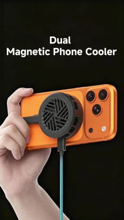 Hagibis Magnetic Cell Phone Cooler Double-sided Magnetic Semiconductor Cooling Fan Phone Radiator for Gaming Live Streaming Vlog