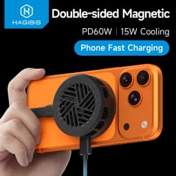 Hagibis Magnetic Cell Phone Cooler Double-sided Magnetic Semiconductor Cooling Fan Phone Radiator for Gaming Live Streaming Vlog