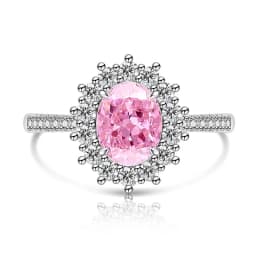 925 Sterling Silver Fashion Light Luxury Ice Flower Cut Pigeon Egg Sunflower Crystal Zircon Ring Women's Jewelry Gift