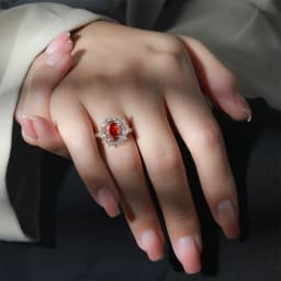 925 Sterling Silver Fashion Light Luxury Ice Flower Cut Pigeon Egg Sunflower Crystal Zircon Ring Women's Jewelry Gift