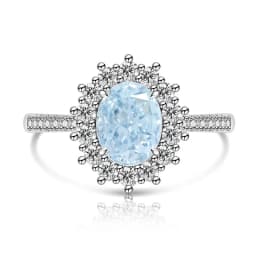 925 Sterling Silver Fashion Light Luxury Ice Flower Cut Pigeon Egg Sunflower Crystal Zircon Ring Women's Jewelry Gift