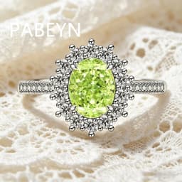 925 Sterling Silver Fashion Light Luxury Ice Flower Cut Pigeon Egg Sunflower Crystal Zircon Ring Women's Jewelry Gift