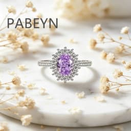 925 Sterling Silver Fashion Light Luxury Ice Flower Cut Pigeon Egg Sunflower Crystal Zircon Ring Women's Jewelry Gift