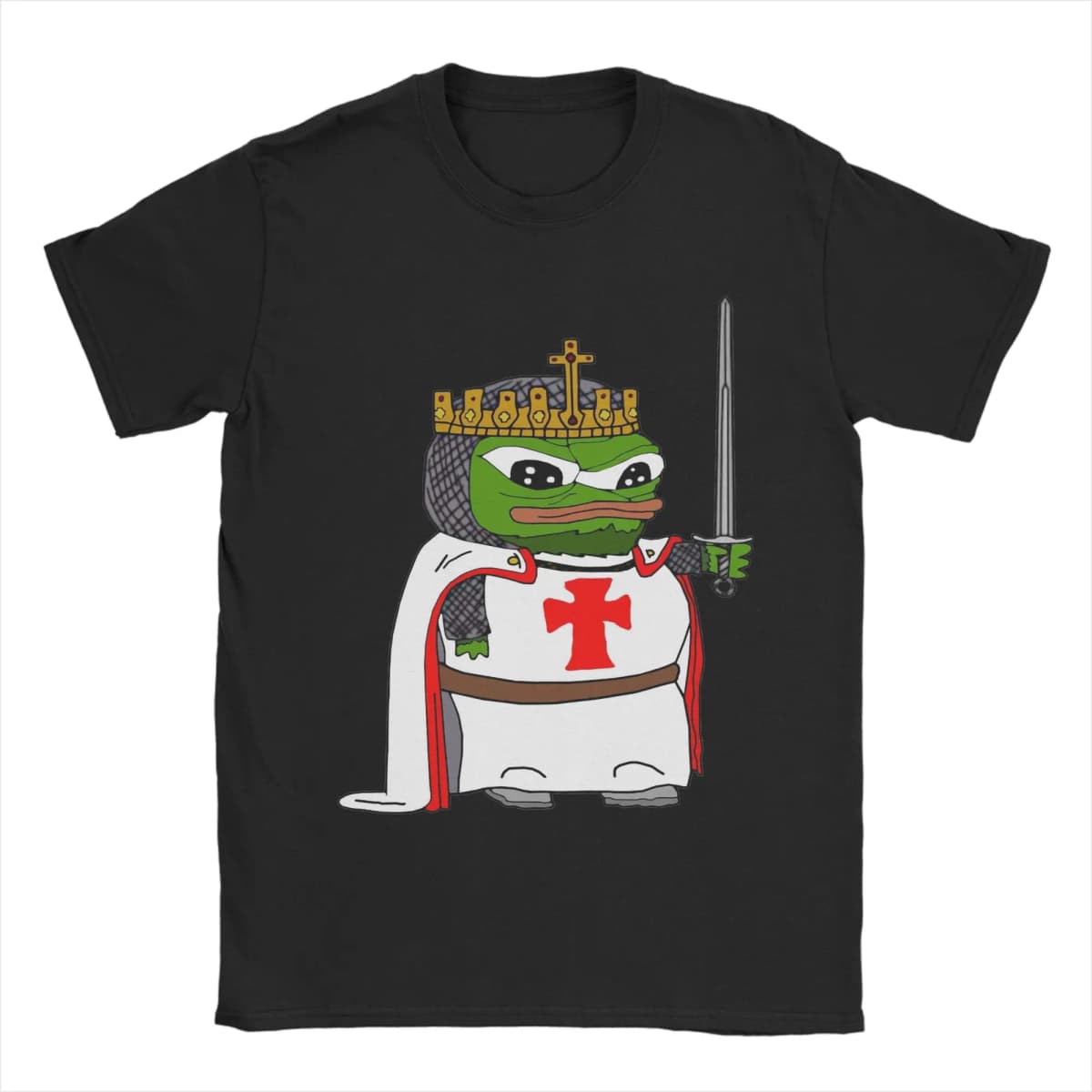Pepe Knight's Templar Apu T Shirts Men 100% Cotton Humor T-Shirt O Neck Tees Short Sleeve Tops Gift Idea