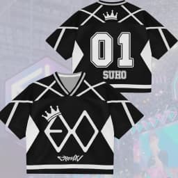 Kpop Gift for Lovers American Street Style T-Shirt EXO 2026 World Tour Jersey Family Matching Summer Casual Quick-drying Top