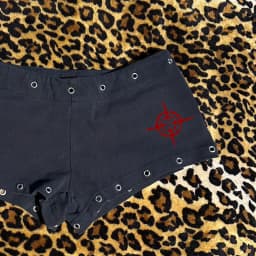 Gothic garbage rock American fashion Y2K shorts rivet design hip-hop fashion pattern print street wear punk hot pants retro emo