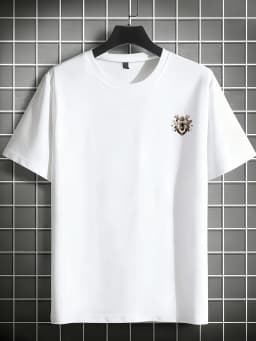 Ornate Royal Bee Print on Premium Soft 100% Cotton Mens T Shirt Perfect for Summer Outings and Casual Events