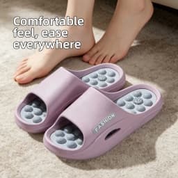 Casual Non-slip EVA Thick Sole Slippers Comfort Foot Acupressure Bathroom Slippers Summer Style Home Slippers Women Beach Wear