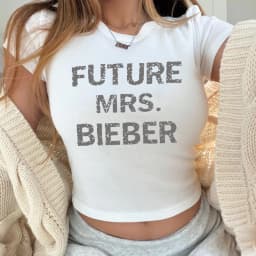 Future Mrs Bieber Crop Top Y2k 90s Style Concert Cropped Tops Retro Summer Fashion Casual Shirt Women Fitted Crop Tops Fans Gift