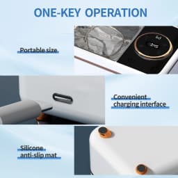 Ultrasonic Eyeglass Cleaner Portable Sonic Technology 360° Deep Cleaning 55KHZ 6 Modes for Clearer Glasses More Efficient Tools