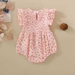 Summer female infant cherry print short-sleeved triangle jersey and headscarf two-piece set sweet and cute