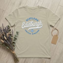 Edinburgh Scotland United Kingdom Men's T Shirts UK Flag Fashion Tees Short Sleeve Round Collar T-Shirt Cotton Graphic Clothes