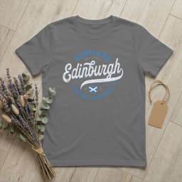 Edinburgh Scotland United Kingdom Men's T Shirts UK Flag Fashion Tees Short Sleeve Round Collar T-Shirt Cotton Graphic Clothes