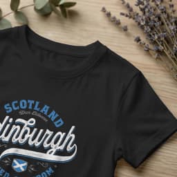 Edinburgh Scotland United Kingdom Men's T Shirts UK Flag Fashion Tees Short Sleeve Round Collar T-Shirt Cotton Graphic Clothes