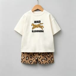 Kids Summer Casual Cotton Outfit Set Short Sleeve Top And Shorts With Fun Animal Prints Little Baby Costume Children Thin Wear