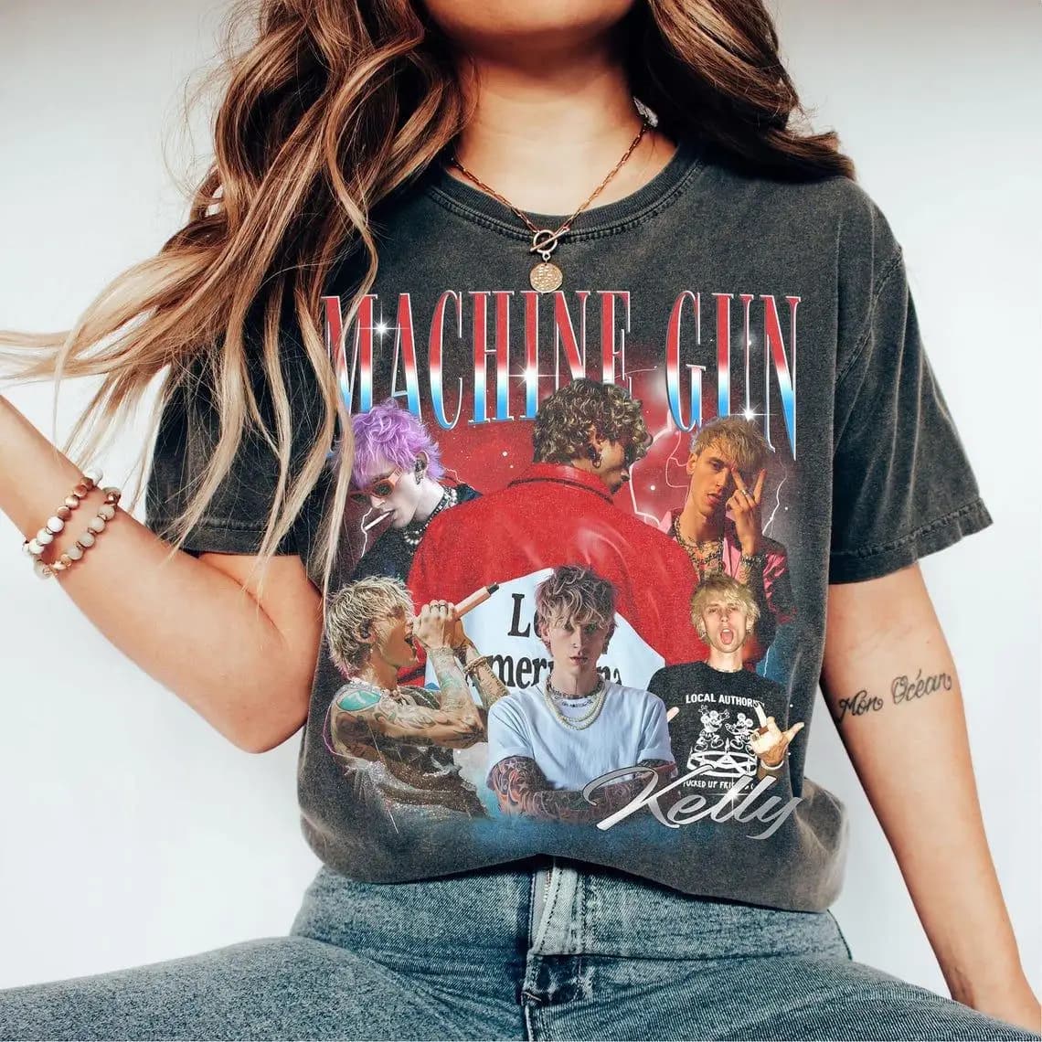 Retro MGK Lost Americana tour graphic T-shirt Machine Gun Kelly concert bootleg a perfect fan gift for both men and women
