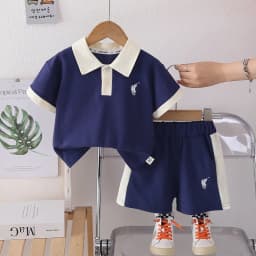 New Summer Suits for Baby Classic PatternKids Short Sleeve Polo TShirts + Shorts 2pcs/sets Toddler Boy Casual Fashion Clothing
