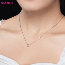 100% Pure S925 Silver Round Cubic Zircon Pendant Necklace Earrings Ring Jewelry Sets for Woman Wedding Engagement