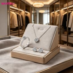 100% Pure S925 Silver Round Cubic Zircon Pendant Necklace Earrings Ring Jewelry Sets for Woman Wedding Engagement