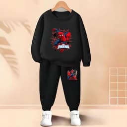 2026 Spring Autumn Children's Hoodies Sets Boys Cartoon print Pullover and Long Pants Two Piece Set Kids Casual Thin Tracksuit