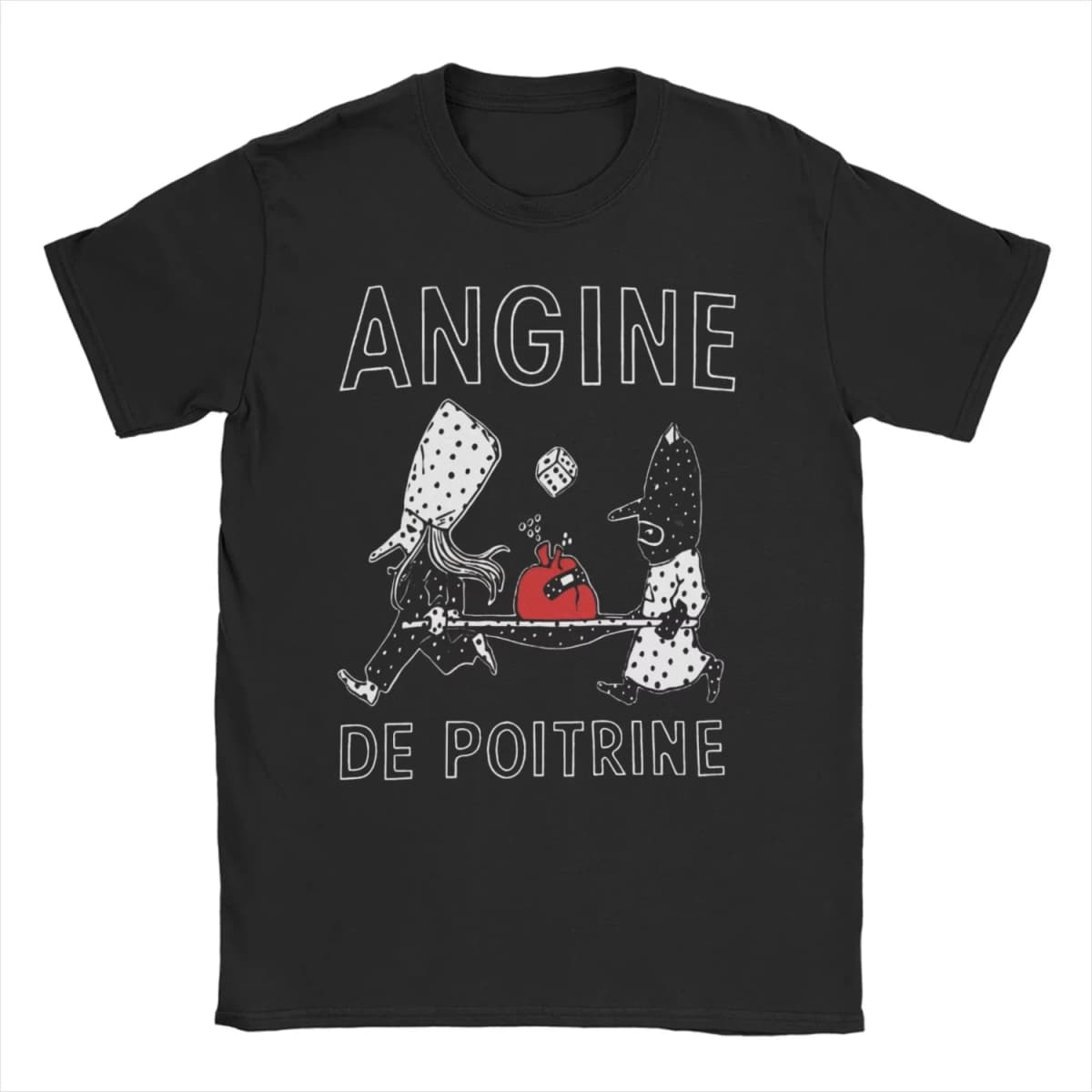Men's T-shirt Fashion Printed Angine De Poitrine Rock Band T Shirt For Unisex pure Cotton T-shirts Short Sleeve Top Streetwear