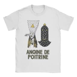 Men's T-shirt Fashion Printed Angine De Poitrine Rock Band T Shirt For Unisex pure Cotton T-shirts Short Sleeve Top Streetwear