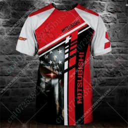 Summer Mitsubishi Creative 3D Printed T-Shirt for Men, Street Casual Top, Outdoor Quick-Drying Breathable Sportswear