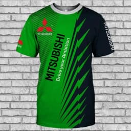 Summer Mitsubishi Creative 3D Printed T-Shirt for Men, Street Casual Top, Outdoor Quick-Drying Breathable Sportswear