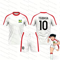 2 Piece Outfit Children Tracksuit Captain Tsubasa Football No.10 Print T Shirt Can Choose T-Shirts Or Shorts Kids Clothes Set
