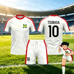 2 Piece Outfit Children Tracksuit Captain Tsubasa Football No.10 Print T Shirt Can Choose T-Shirts Or Shorts Kids Clothes Set