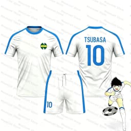 2 Piece Outfit Children Tracksuit Captain Tsubasa Football No.10 Print T Shirt Can Choose T-Shirts Or Shorts Kids Clothes Set