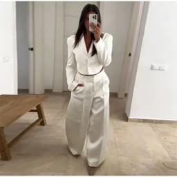 Women's Jacket 2026 Summer New White Long-Sleeve Satin Texture Sexy Backless Short Blazer Personalized Fashion Hot Sale