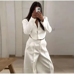 Women's Jacket 2026 Summer New White Long-Sleeve Satin Texture Sexy Backless Short Blazer Personalized Fashion Hot Sale