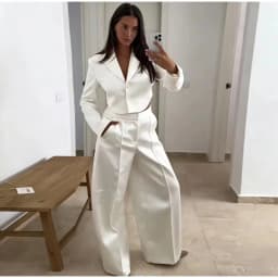 Women's Jacket 2026 Summer New White Long-Sleeve Satin Texture Sexy Backless Short Blazer Personalized Fashion Hot Sale