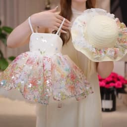 Bellbell Summer Kids Girls Princess Dress Butterfly Printed Children Girls Sling Dress 2-10Y Infant Babys Girls Sleeveless Dress