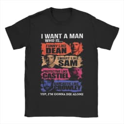 Pudding Dean Supernatural T Shirt Men Women Cotton Awesome T-Shirts O Neck Tee Shirt Short Sleeve Tops Big Size